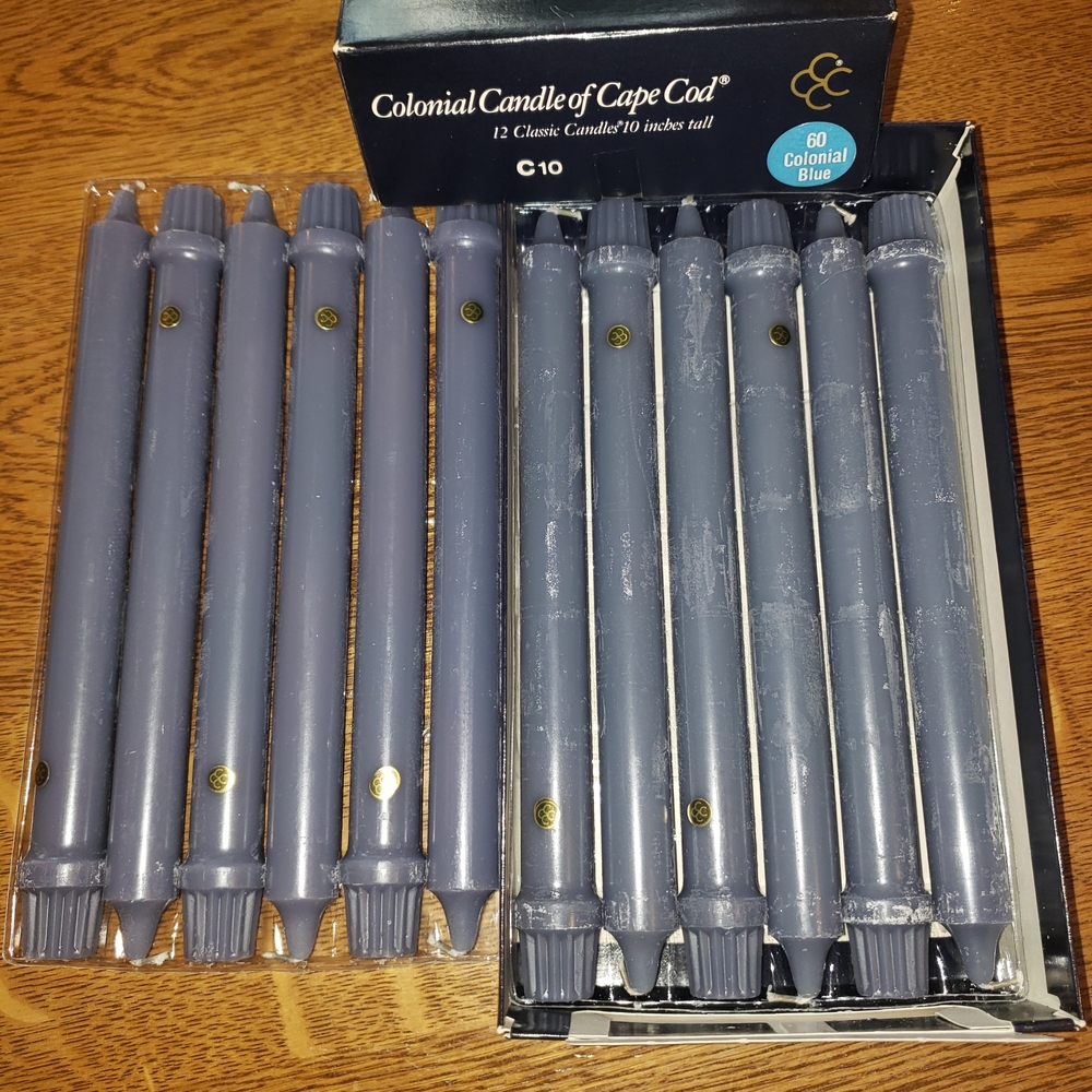 NWT- Colonial Candle of Cape Cod Blue Candles (12- 10" Classic Candles)